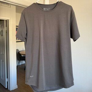BYLT Lux Drop Cut Short Sleeve Shirt Gray Medium